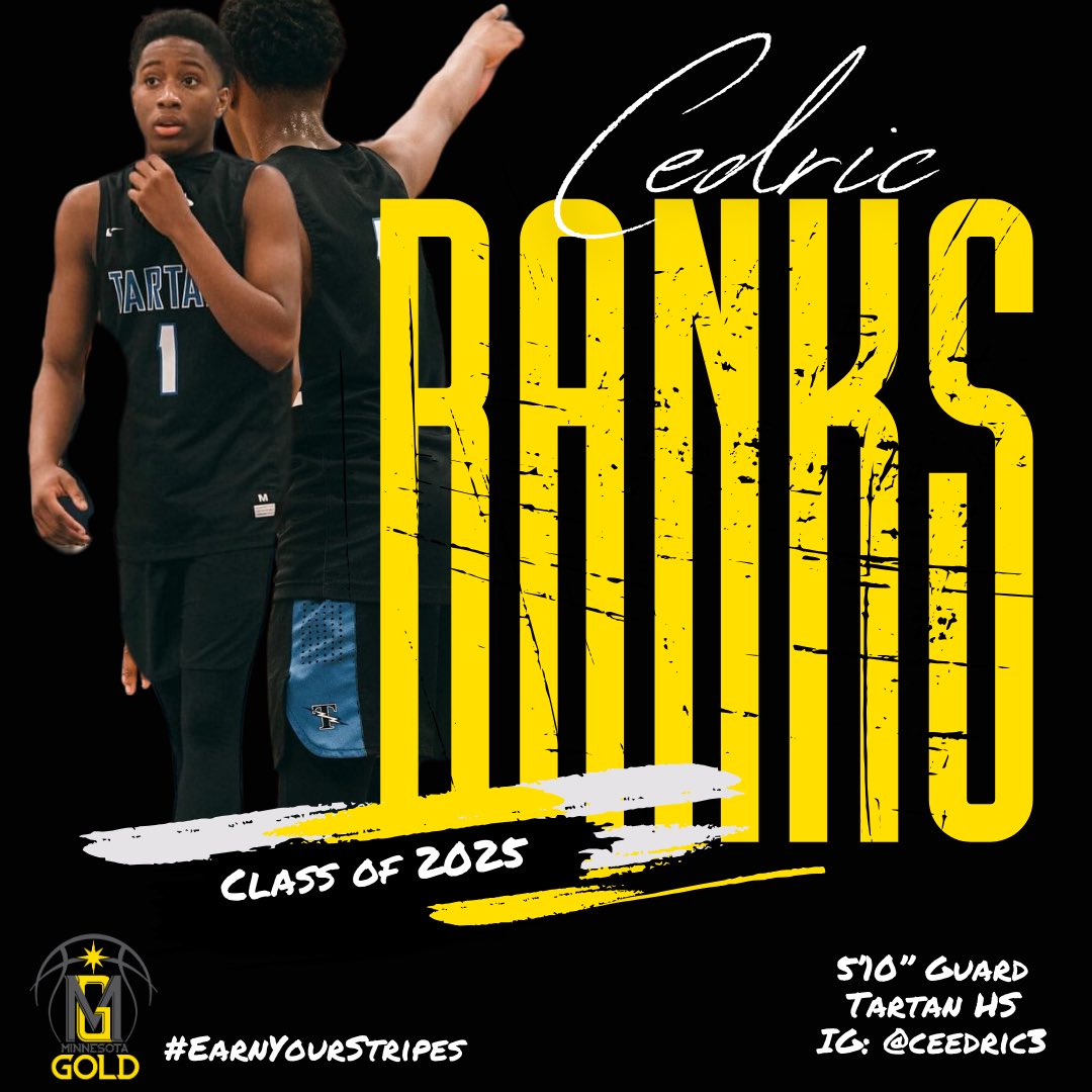 Welcome Cedric Banks a 5’10” Guard out of Tartan HS to our Minnesota Gold 17u family‼️ 

See you on the circuit ! 

#EarnYourStripes #RosterLoadingUp #MoreToCome #SeeYouOnTheCircuit 🔥
