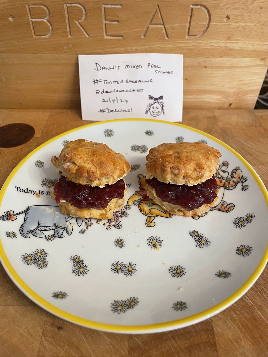 Here’s my #TwitterBakeAlong Mixed Peel Scones @thebakingnanna1 & @Rob_C_Allen . I first made mixed peel scones a couple of years ago and absolutely love the fresh taste of them. I’ve just had two with a generous dollop of homemade raspberry jam. #Delicious @FirstTMaster