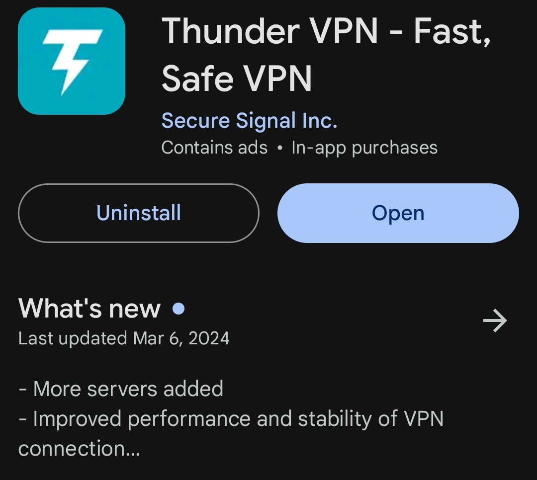 @tekie_chinedu @Kpmmeje Thunder VPN