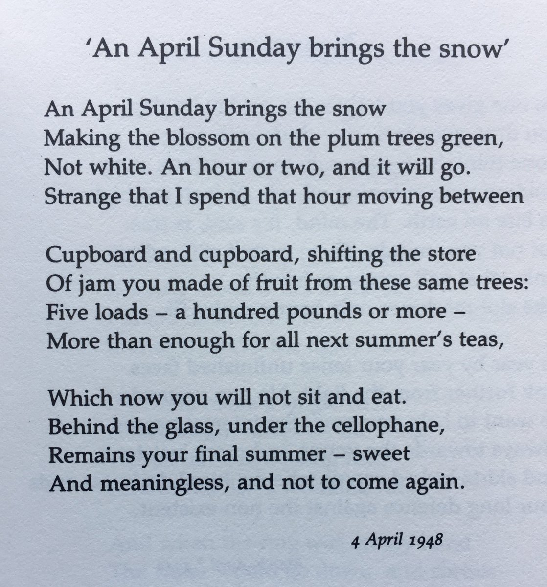 Philip Larkin, for your April Sunday