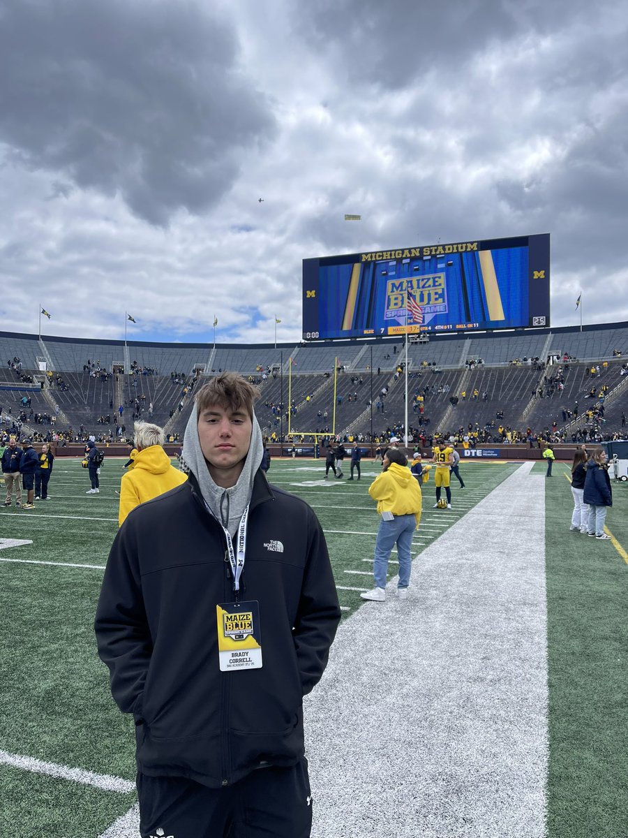 bradycorrell80's tweet photo. Thank you @Coach_Casula @Coach_SMoore @grant_newsome for the spring ball invite, I had an amazing time. Shout out Coach Casula and @CoachTonyAlford for the great conversation. Can’t wait to see you all down at IMG in May. 

@UMichFootball @IMGAFootball @MichiganRivals @_thebillymiller @CoachPGill