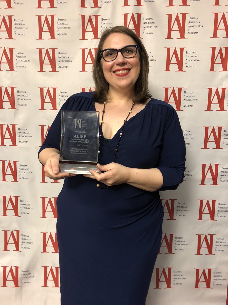 Thrilled to accept this award for <a href="/al_irp/">Alabama Interfaith Refugee Partnership</a> at the Haitian American Association of Alabama Gala and honored to meet so many people in Alabama who support our work to suppor #refugees and #asylumseekers #RefugeesWelcome