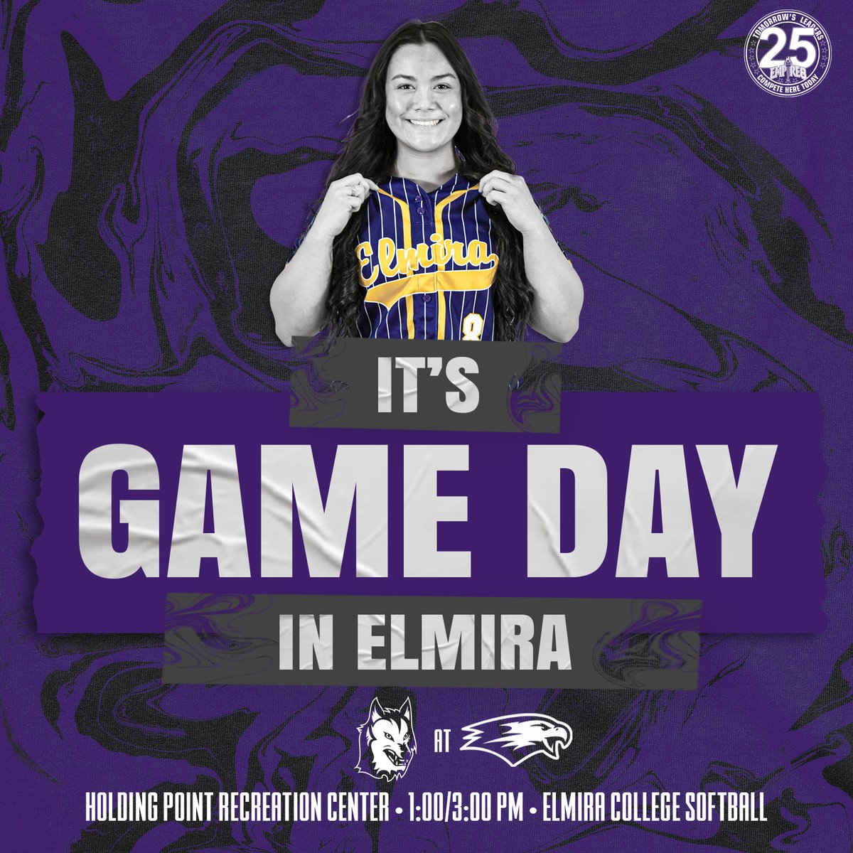 Back home for more this afternoon as @ElmiraCollegeSB hosts the Wolves in a pair of @Empire8 matchups! 🥎

🆚 Keuka
🕐 1:00/3:00 PM
📍 Horseheads, NY | Holding Point
📺 & 📊: bit.ly/3lKw2jp

#TogetherWeFly #FightOn4EC #ElmiraProud