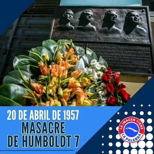 🇨🇺🖤El asesinato de los jóvenes en Humboldt 7 fue una de las masacres más horrendas del régimen batistiano. Ensañamiento total de las hordas del tirano con aquellos cuatro jóvenes, sobrevivientes de los sucesos del 13 de marzo.