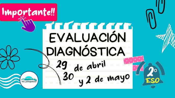 📌📢2º de ESO. FAMILIAS. Importante. Realización de Pruebas de Diagnóstico por la Junta de Castilla y León. Notificar si algún alumno va a faltar esos días. Toda la información en la web del IES Parquesol: iesparquesol.centros.educa.jcyl.es/sitio/ 🔔