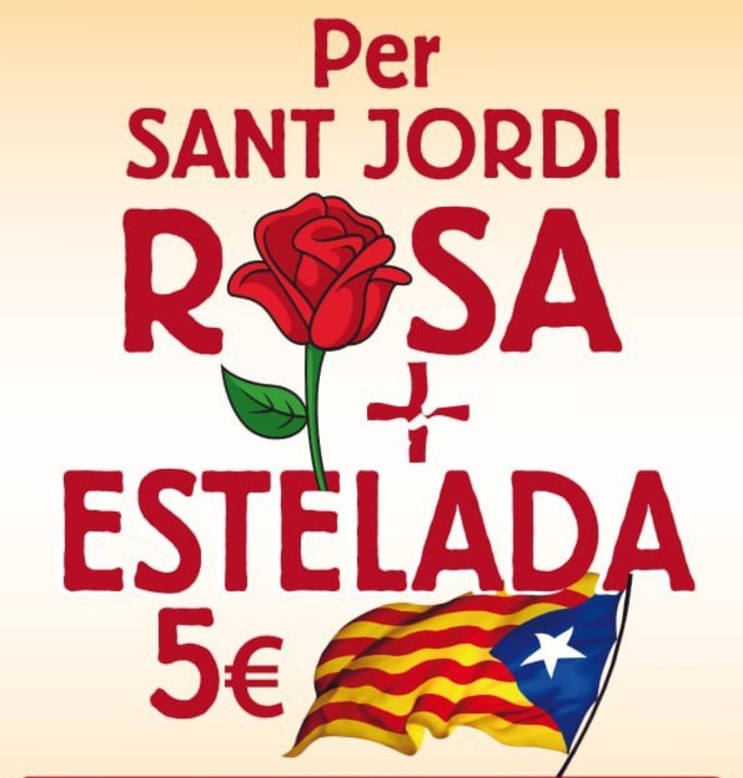 ANCsant_cugat's tweet photo. Per #SantJordi, la rosa🌹i l'estelada t'esperen a la nostra paradeta.
Sempre al costat dels nostres represaliats.
ENGUANY ESTAREM A LA PLAÇA DE L'U D'OCTUBRE.
#lalluitacontinua #AncSantCugat
@assemblea https://t.co/MizrhnTSrQ