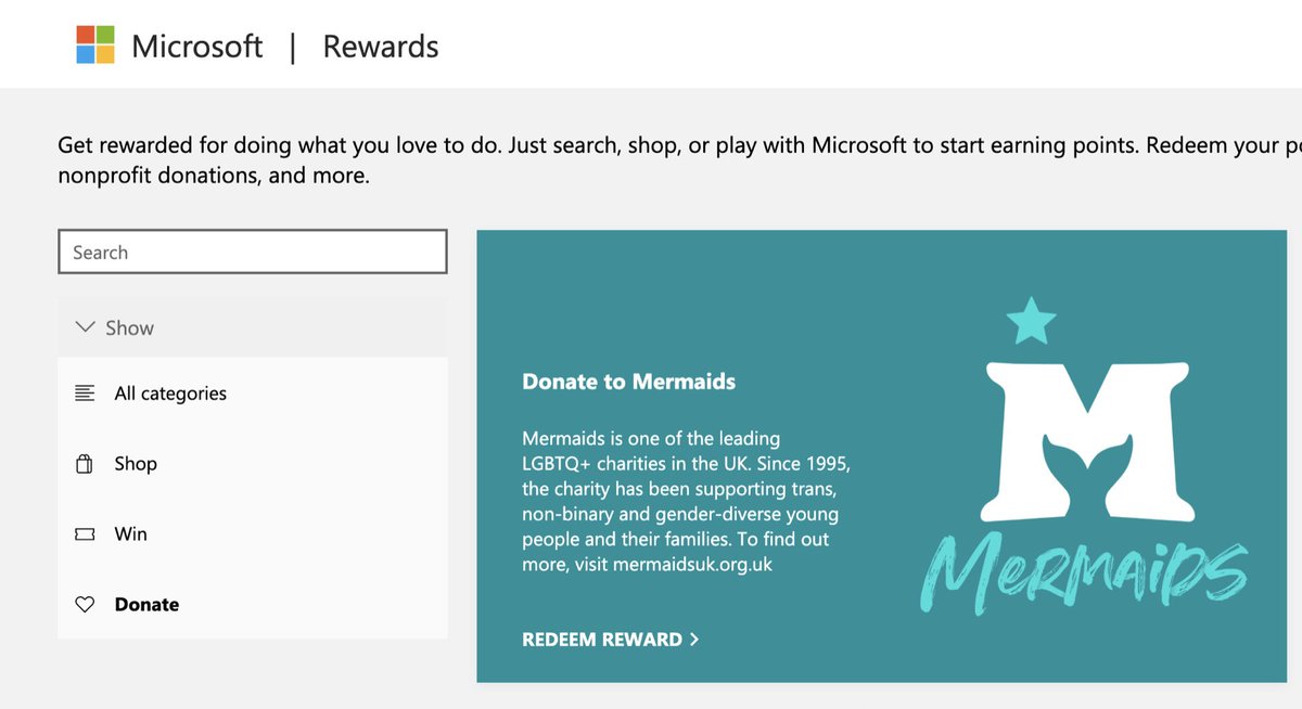 Dear @Microsoft and @satyanadella, Could you kindly tell your customers why, as part of your rewards programme, you are offering donations to Mermaids, an organisation under investigation by the UK Charity Commission for child safeguarding concerns?