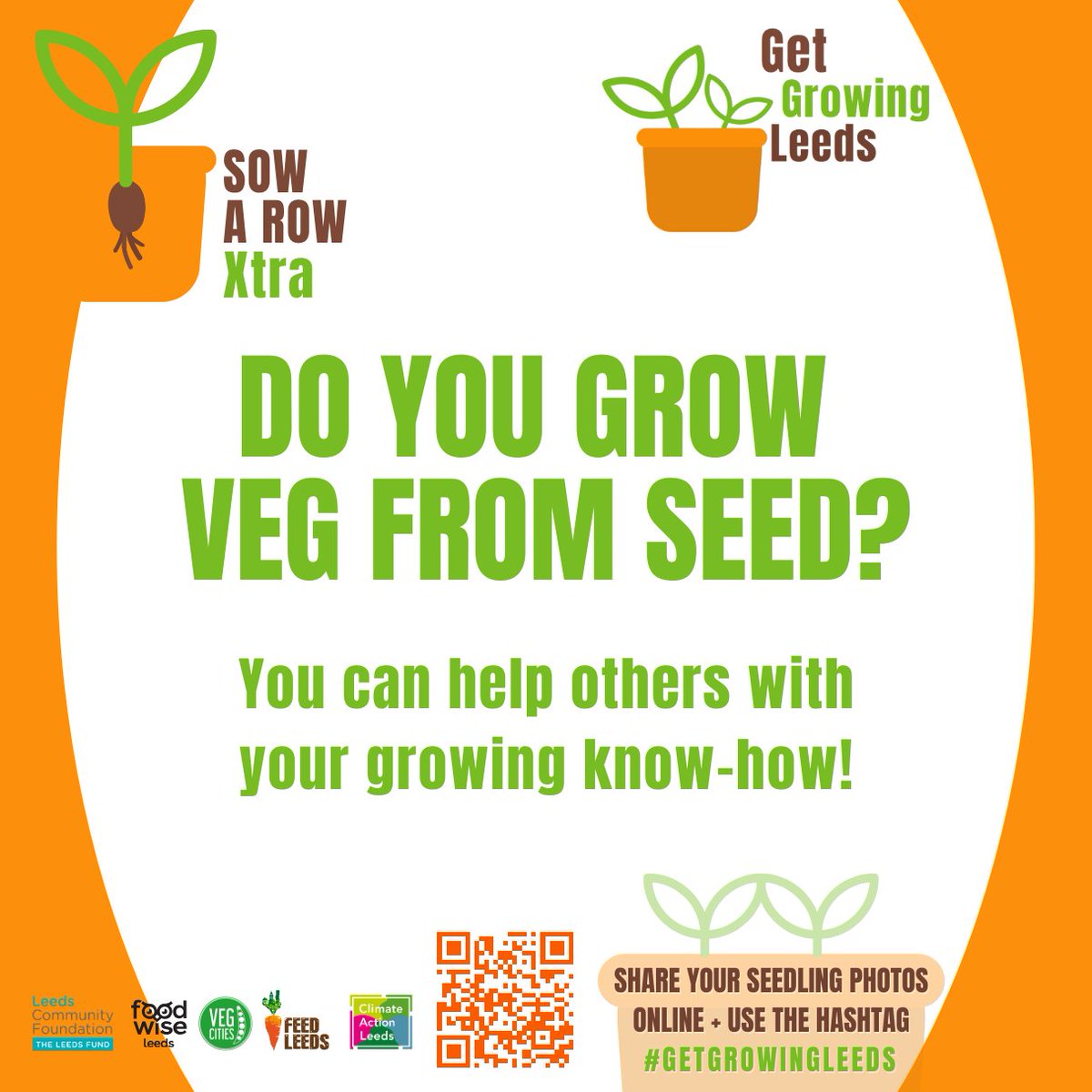 Its #GoodToGrow Week And we are launching our #GetGrowingLeed campain with #SowARowXtra We want to get more people growing in #Leeds! Do you grow veg from seed? If so, you can help others with your know-how! For more details visit: feedleeds.org/sowx/ #getgrowingleeds