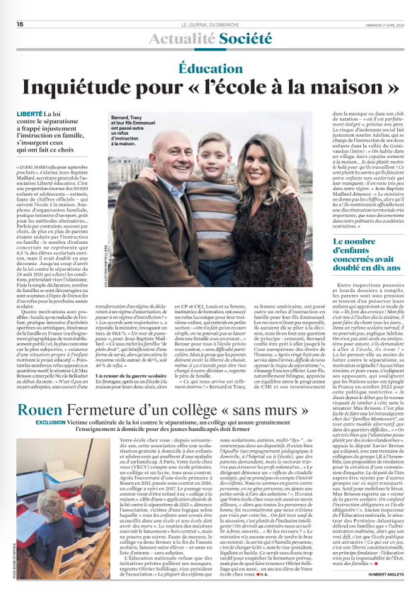 “Ce qui est en jeu c’est une liberté constitutionnelle, un principe fondateur, l’éducation des enfants n’est pas de la responsabilité de l’Etat mais des parents”

Je dénonce avec mon collègue député <a href="/xavierbreton/">Xavier Breton</a>, dans l’article de Humbert Angleys paru ce matin dans le <a href="/leJDD/">Le JDD</a>, un