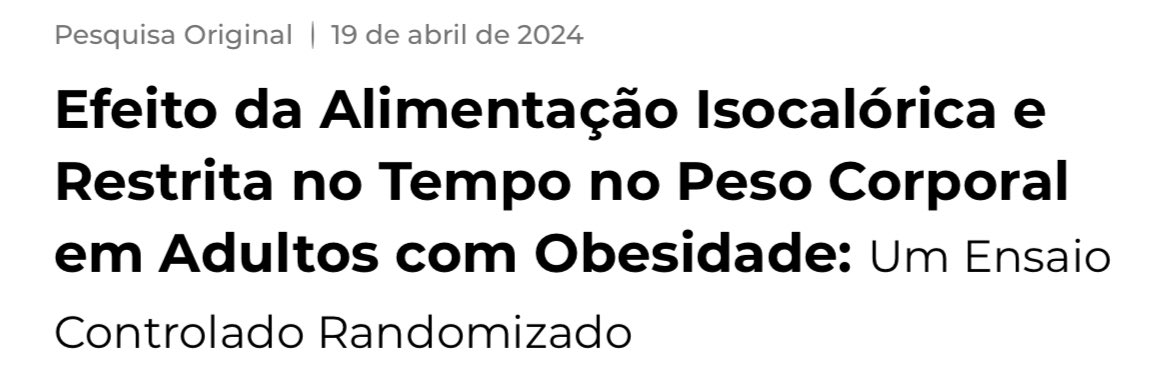 Mais um estudo sobre jejum intermitente e perda de peso.

Mais uma evidência que não mostra qualquer vantagem dessa "prática milenar".

Por que será que a ciência não encontra os benefícios que tanta gente jura ser "prova viva"?