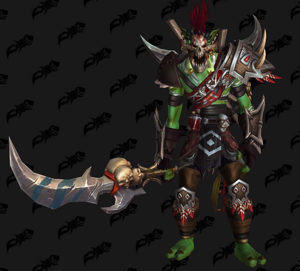 I am once again asking blizz to release me and @ShdwHntrClub from our collective hells and unlock the forest troll colour on the Darkspear model (we have the Revantusk already...let me cook!) (also let Darkspear stand upright)