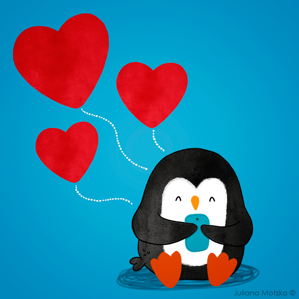 Spreading Love! #ThePenguinsFamily #penguin #love #cute #PenguinsLife #life #cartoon #dailylife #illustrator #ilustracao #kidlitart #kidlitartist #插图师 #企鹅 #插画 #JulianaMotzko