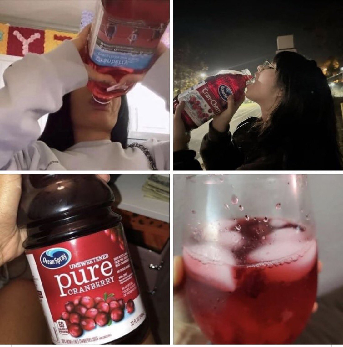 them: cranberry juice is nasty me: