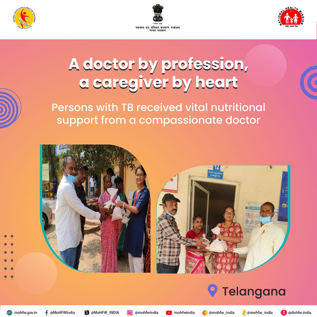 Determined strides towards #TBMuktBharat. 
Persons with TB in Medchal Malkajgiri district, Telangana, received nutritional support from #NiKshayMitra.

#TBHaregaDeshJeetega #EndTB
@MoHFW_INDIA