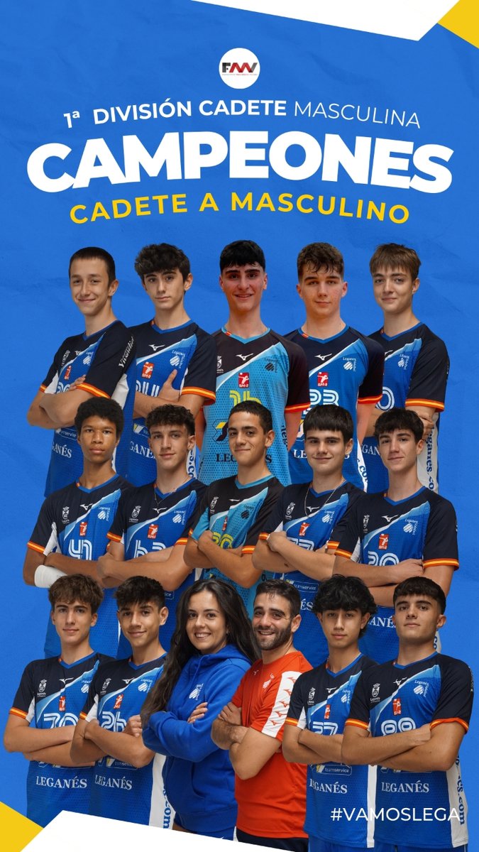 🥇🏆 ¡¡CAMPEONES DE MADRID!!

El Cadete A Masculino se proclama CAMPEÓN de la 1️⃣ª División Cadete Masculina

🥳 ¡¡Enhorabuena chicos!!
🙌 ¡¡A por el Campeonato de España!!

#VamosLega 💙🤍
#MejorCanteraESP 💪🇪🇸
<a href="/AytoLeganes/">Ayuntamiento de Leganés</a>