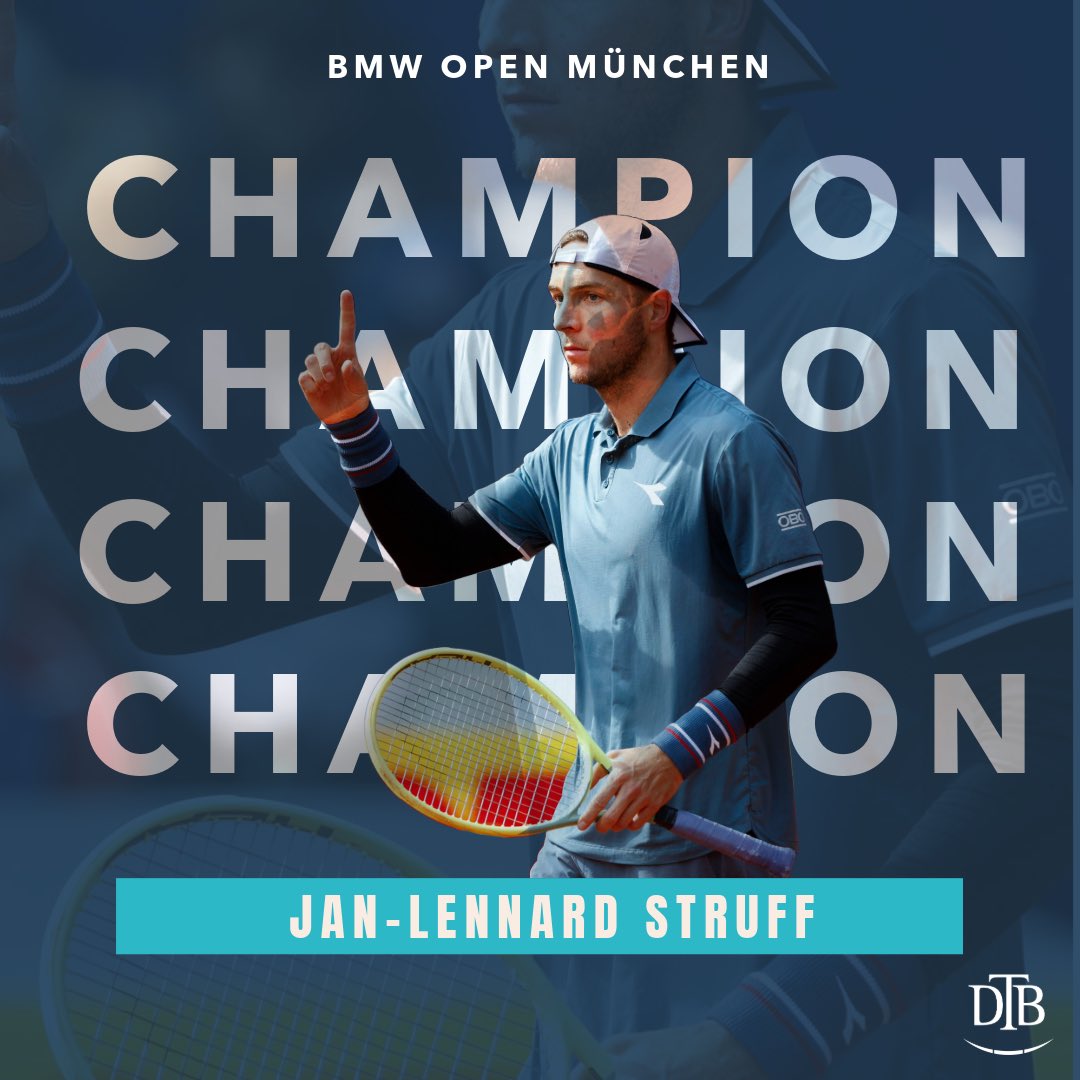FINAAAAAAALLY! Jan-Lennard Struff siegt im Finale der BMW Open 7:5, 6:3 gegen Taylor Fritz und gewinnt damit im Alter von 33 Jahren seinen ersten Titel auf der ATP-Tour. ☀️ @bmw_open 📍 München, Deutschland 📸 IMAGO