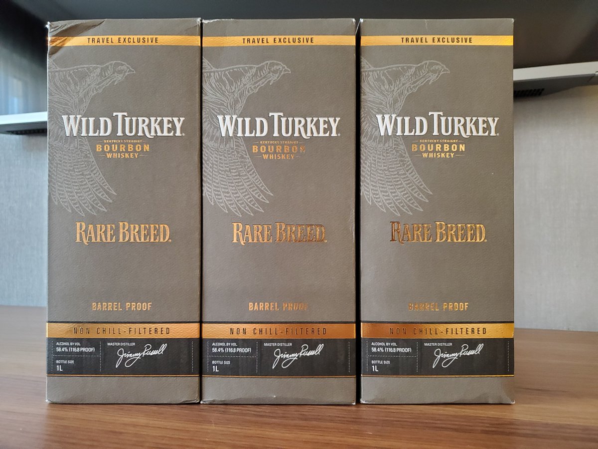 3 x 1-L bottles of NCF Wild Turkey Rare Breed from JFK Duty Free. $51 each (with no tax, of course).

Now to get them back home to the US...

@RBird101 @BourbEnthusiasm @Bourbon_Gamer @d_tao.