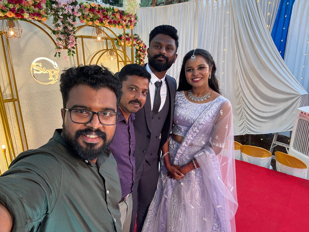manascp's tweet photo. Wish you a happy married life. 
@syameshk https://t.co/SDixkZDHWf