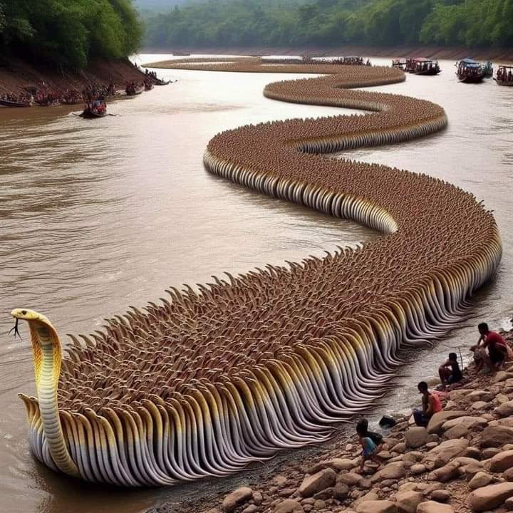 Güney Afrika'da dört yılda bir gerçekleşen Nil Göçü. 
Yaklaşık 100 bin yılan böyle göç ediyor.