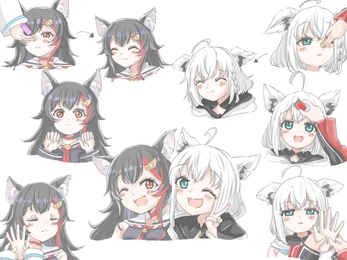 グルーミングされるフブミオ #絵フブキ #みおーん絵 