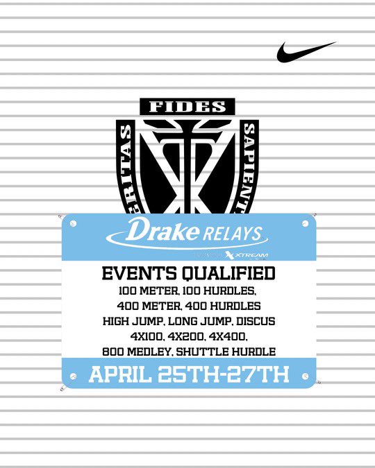 Before our home meet tomorrow, we want to recognize our events and individuals who will be competing on the Blue Oval at this year’s @DrakeRelays #FaithOverFear 🧵