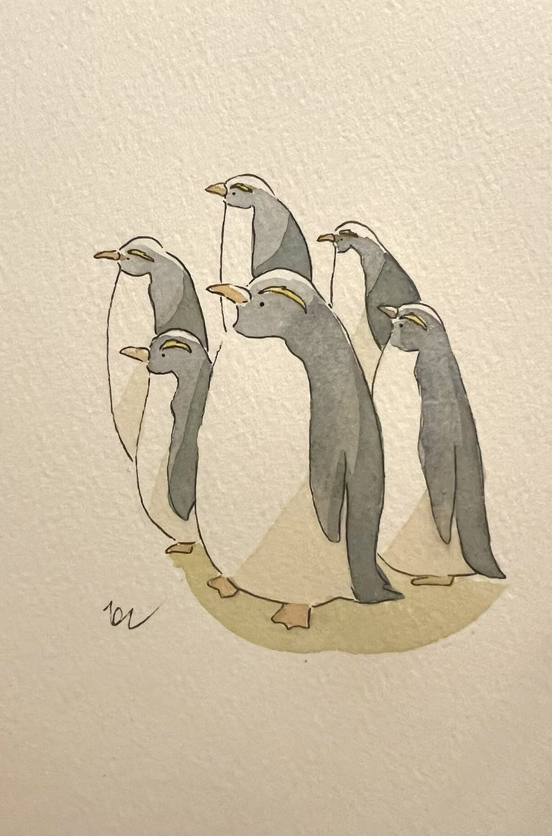 「一点集中ペンギン。 」|ペンギンラッシュのイラスト