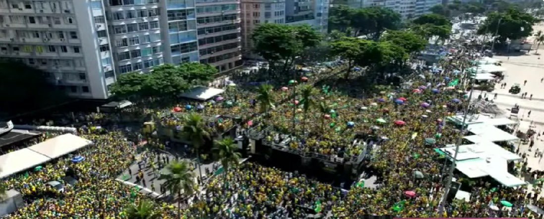 21/04/2024 - Brazil em Copacabana pela Liberdade de Expressão 

#votoimpressojá
#menospoderdospresidentescameraesenado
#anistiajá
