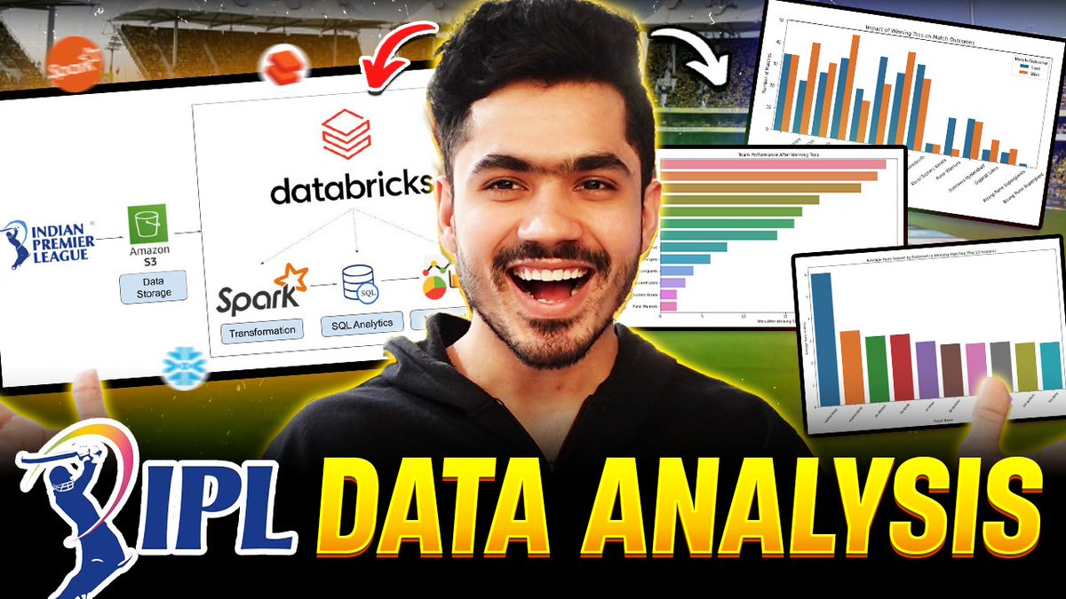 parmardarshil07's tweet image. IPL Data Analysis | Apache Spark End-To-End Data Engineering Project
If you are a cricket enthusiast then this project is for you, explore IPL Dataset and learn about Apache Spark and different functions to transform the data.
Here are the things you will learn
✅ Basics of…