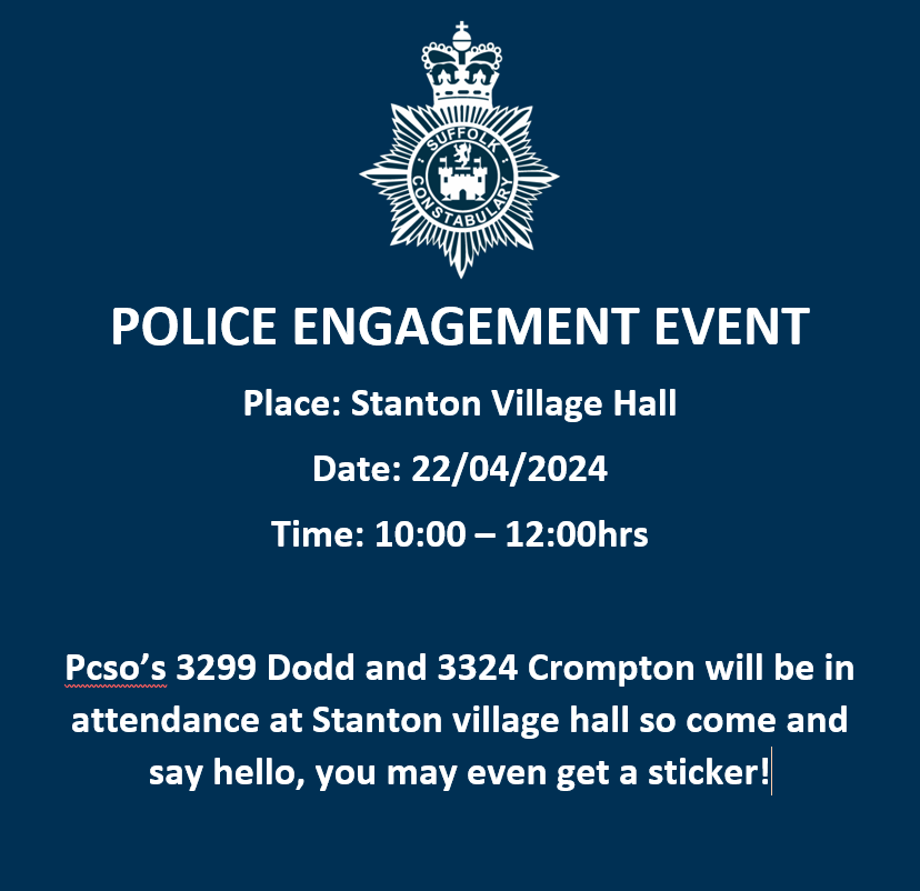 Bury Rural North CPT will be holding a Community Engagement tomorrow......