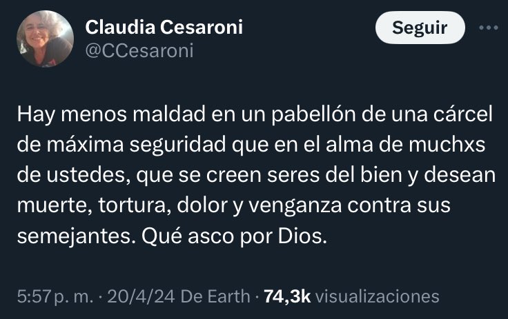 Cesaroni es tan mierda que los de Sierra Chica se negarían a hacer empanadas de ella.