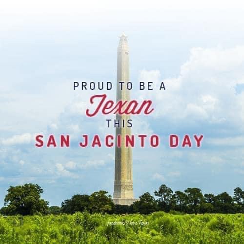 Happy San Jacinto Day, Texas!
#GodBlessTexas  #TexasForever
#SanJacintoDay
#SonsOfTheRepublicOfTexas