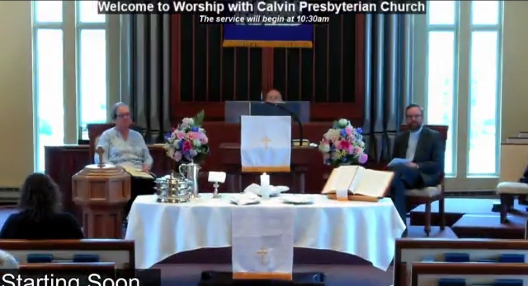 Calvin Presbyterian #Cumberland #RhodeIsland communion table April 7, 2024 worship. 
#sanctuarySunday 
#Presbyterian #pcusa @SynodNE #communion