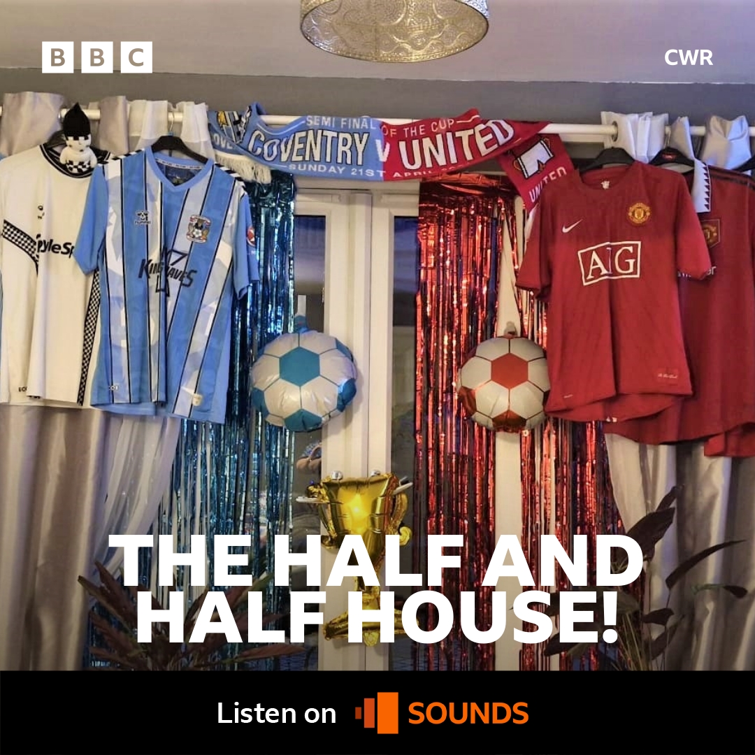 Tell me you're a split household without telling me!⚽ Sharon in Warwick is a Sky Blues fan, her partner's son is a Manchester United fan. This is how they're celebrating!💙❤️ Tap to hear more bbc.in/49FHT9p