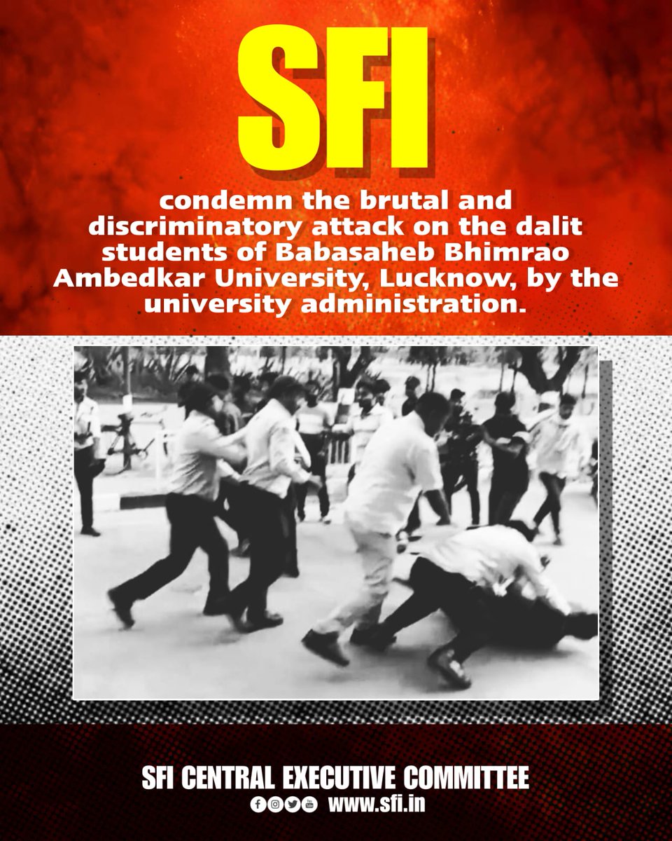 Abhishe18401440's tweet photo. SFI CEC stands in Solidarity with the protesting Dalit students of BBAU.
#STANDWITHBBAU
#STANDWITHDALITSTUDENTS
@ProfSanjaySingh
@BbauSocialmedia
@SfiBbau
@sfi_up
@ugc_india
@EduMinOfIndia
@dpradhanbjp https://t.co/BgVTm4GWJT