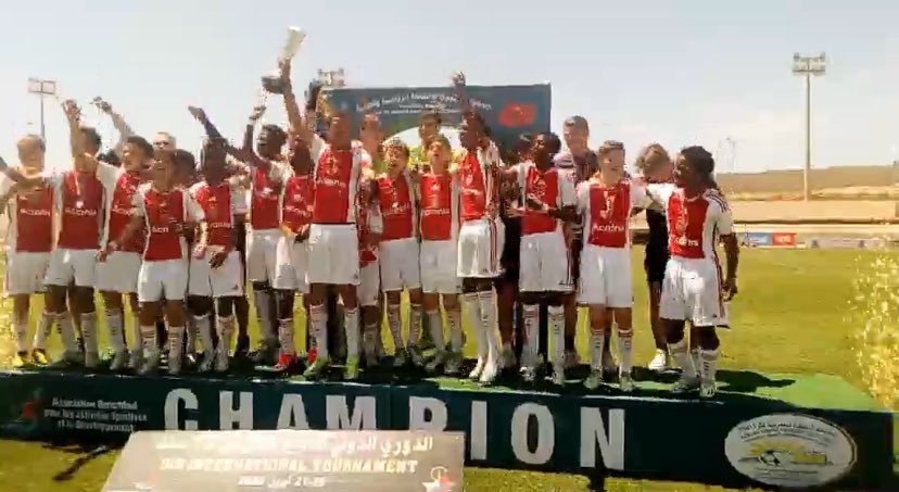 Ajax U15 won the International D’Agadir Tournament! 🏆🇲🇦 » Tim de Koning was named Best Player of the Tournament! 👏🎖️ » Jeshurun Simeon was Topscorer of the Tournament! 👏🎖️ » Guus Olgers was named Best Goal keeper of the Tournament! 👏🎖️ #AjaxU15 #AjaxYouth