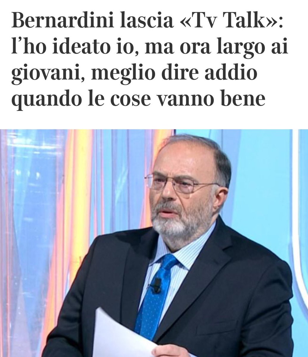 Dieci minuti di applausi per Bernardini. Un caso rarissimo in Italia, e soprattutto tra i pensionati del nostro mestiere. Largo ai giovani, anche perché nessuno è insostituibile. Mai.