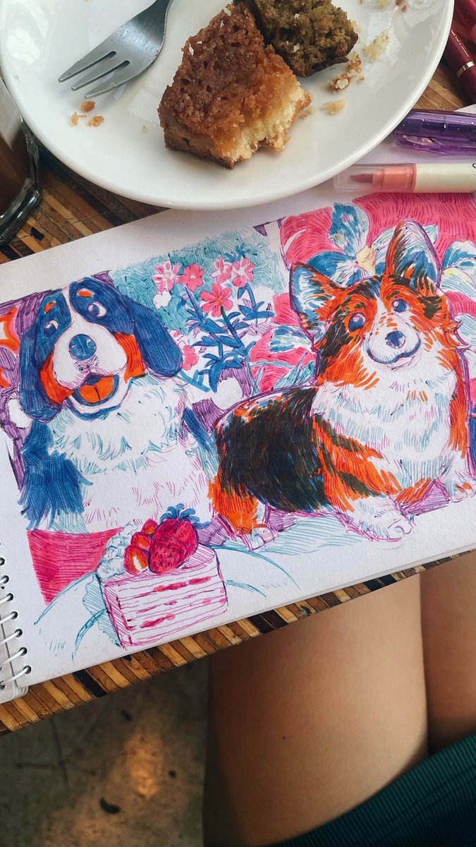 cafe art day with @sunrysng 🌸 