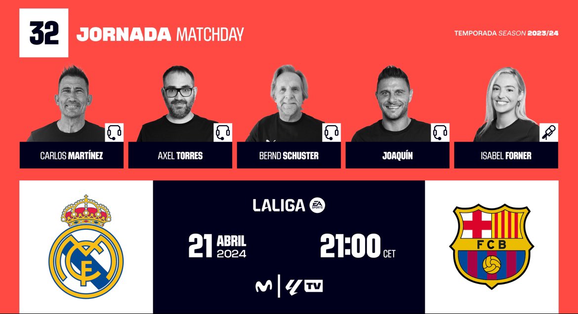 Un clásico siempre merece un refuerzo. Hoy seremos cinco contándoos en @LaLigaTV lo que dé de sí el clásico . #InsideLaLiga. #elclasico #LALIGAEASPORTS