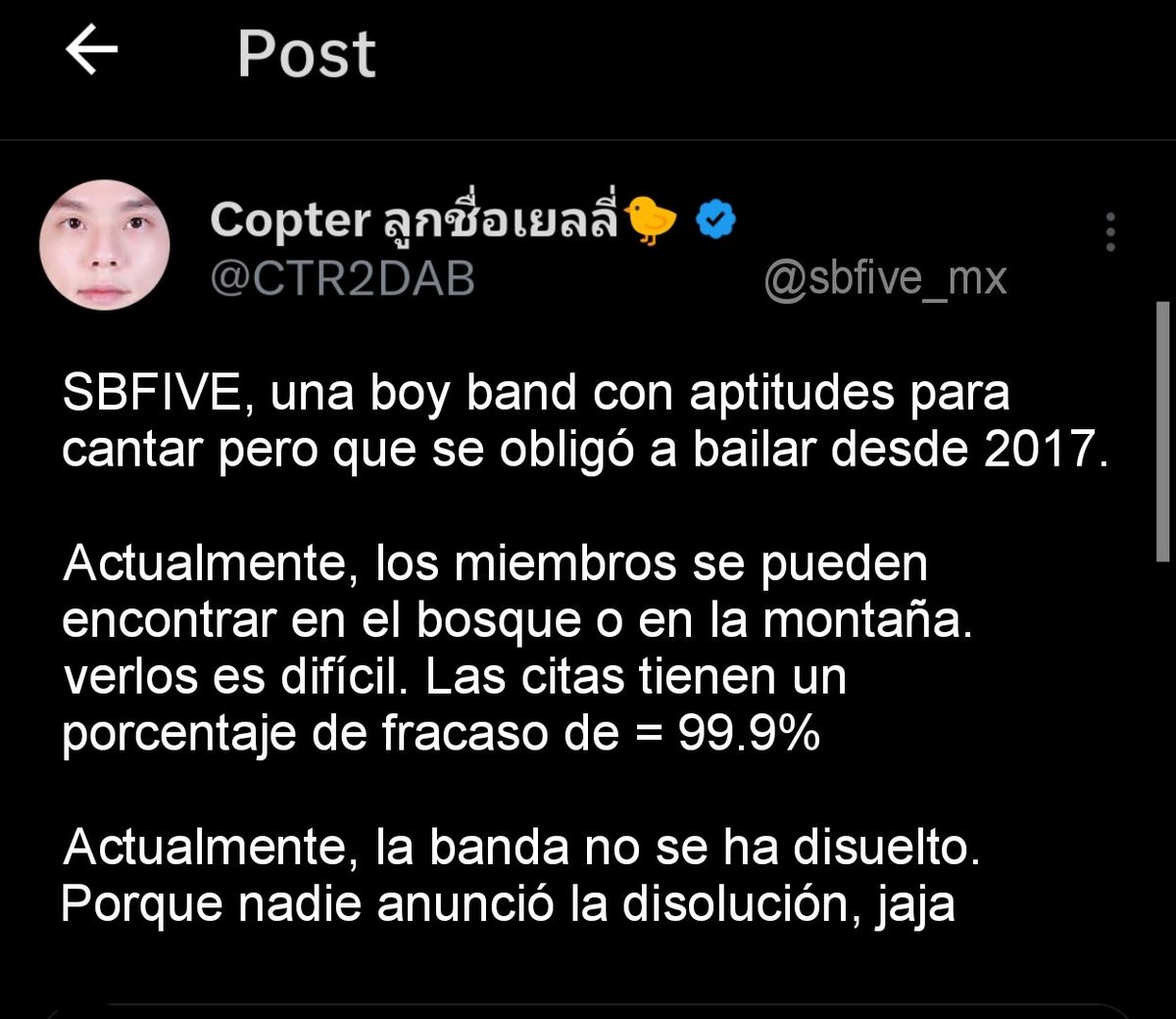 sbfive_mx's tweet photo. Copter ya dijo que SBFIVE no se ha disuelto 💕

English subs @ bas_zhanyuzhou
#sbfive #ctrpanuwat #coptersbfive  #ม่อนเตอร์ #MonTer #คิมคอป #พี่เตอร์สินกำ https://t.co/2ligfk0a7h