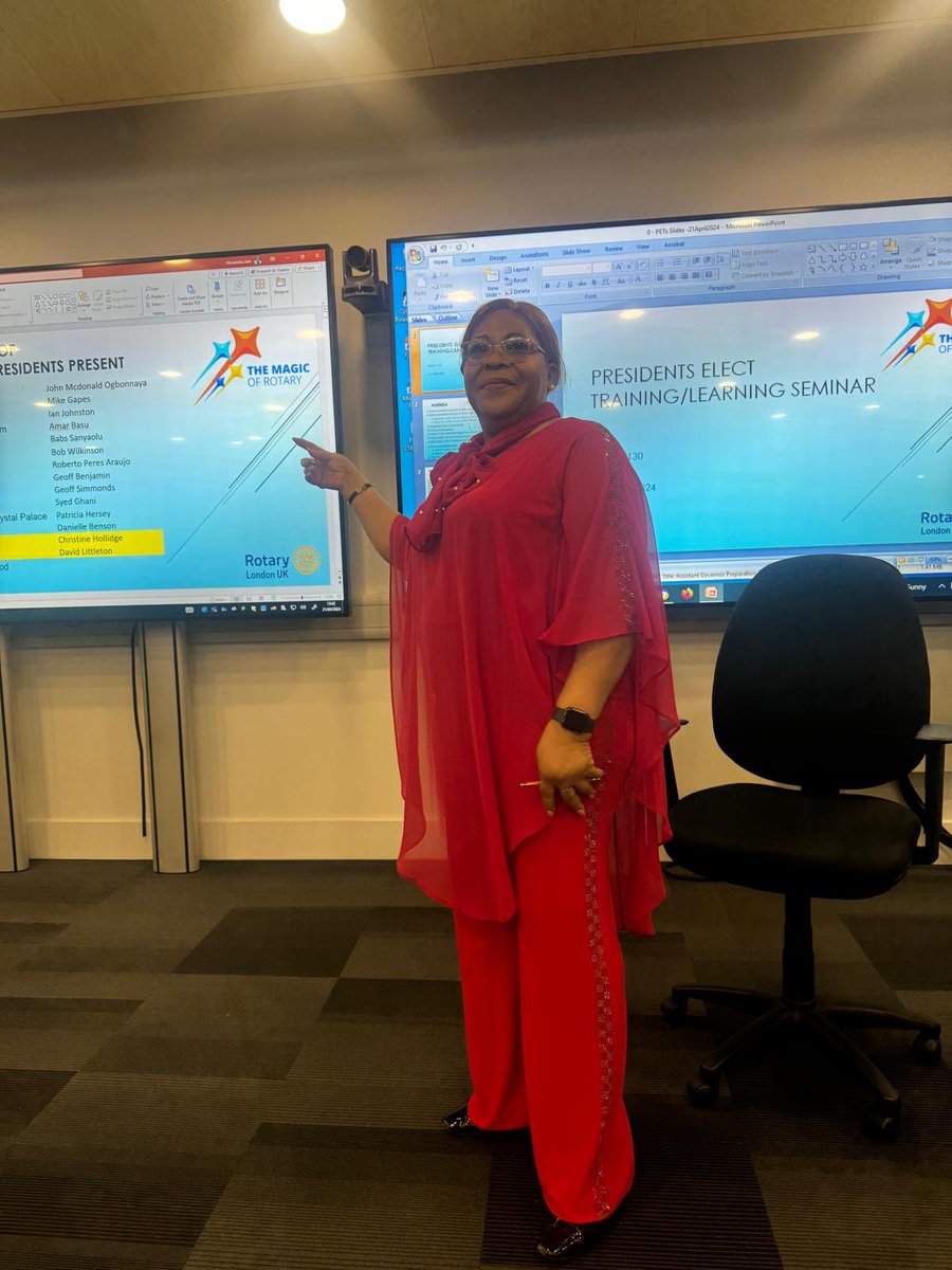 President elect training Seminar for all London International Rotary club.