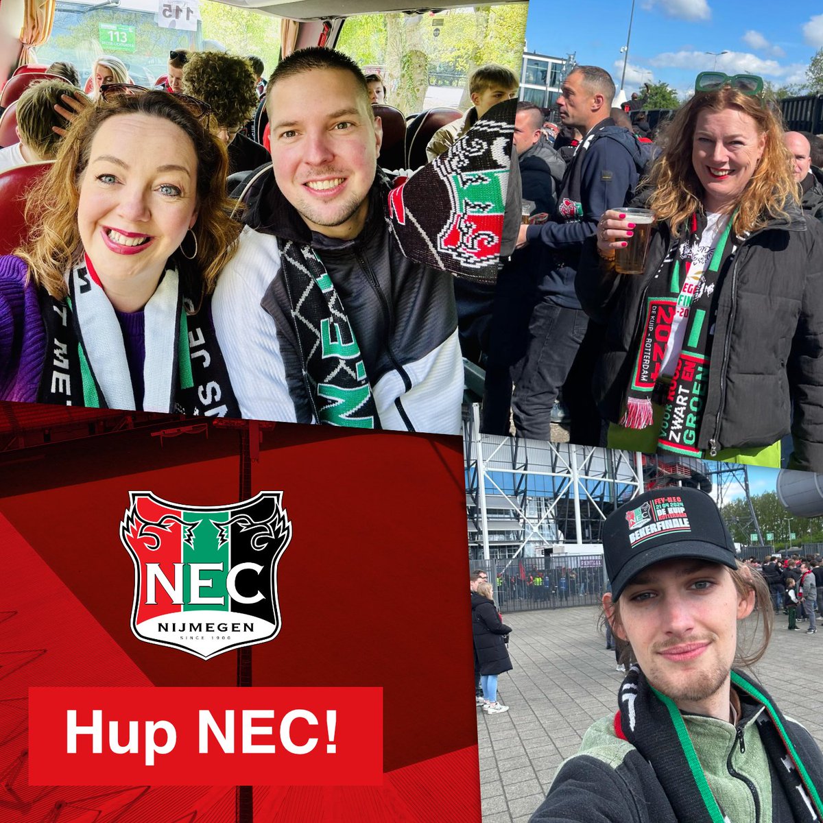 Het is een spannende dag: Hup NEC!
Onze fractie is al onderweg naar de Kuip. Breng die
beker naar Nijmegen. 🏆⚽️ ❤️🖤💚 #bekerfinale
#knvb #nec #nijmegen #gemeentenijmegen #feynec