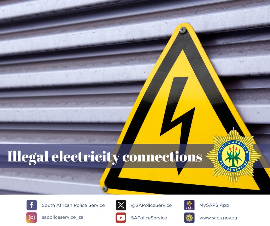 #sapsEC Police are urging residents to refrain from illegally connecting electricity as this can have fatal consequences. Over the past weekend, three persons lost their lives in the Eastern Cape. Inquest dockets have been opened at Kabega Park, Swartkops and Chatty SAPS. NP