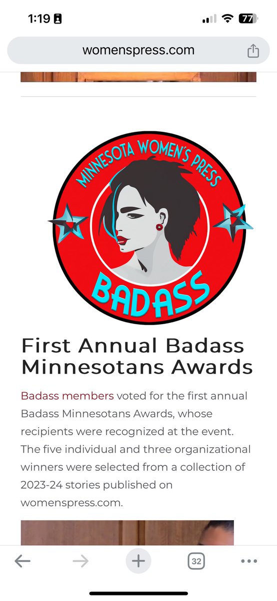I am proud to be one of the five individuals selected to be in the inaugural class of “Badass Minnesotans” by Minnesota Women’s Press! @mnwomenspress