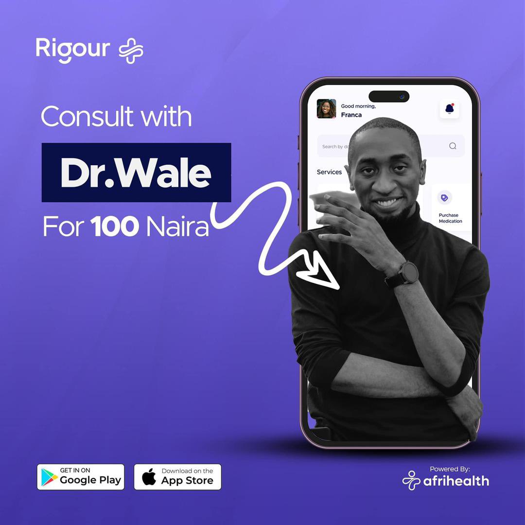 My free consultation for today has already started on the @rigourplus app till 4pm. Instead of sending me messages in the DM which I may miss, you have a chance to speak to me directly and get real advice. Download the app using my referral code DRWALES01 and join me now.