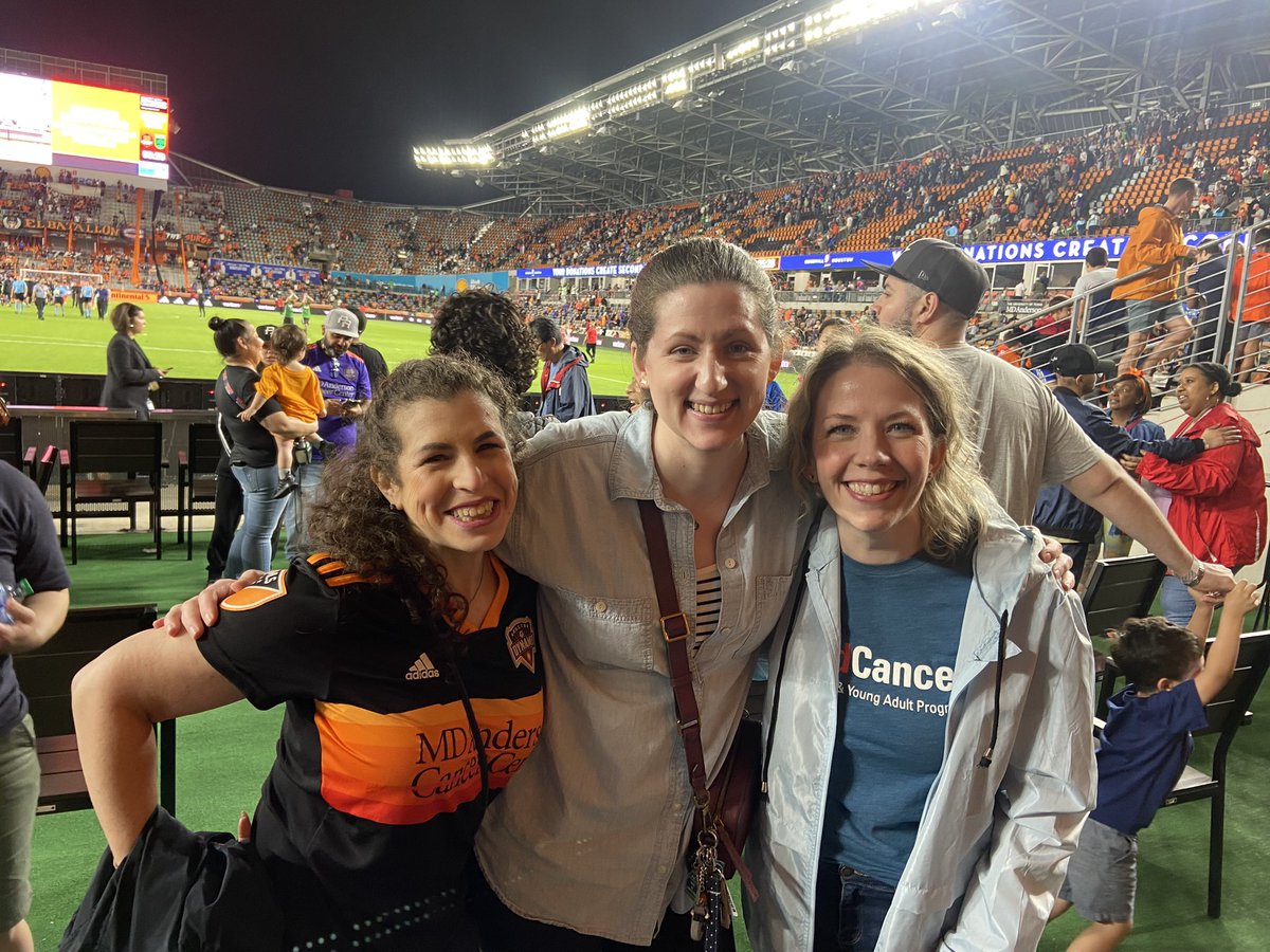 Connection is so important in the AYA cancer community. Meeting others who have gone through what I have helped me realize I was not alone and truly changed my life. Thank you @MDAndersonNews for the opportunity to attend the @HoustonDynamo game. #ayacsm #endcancer #crcsm