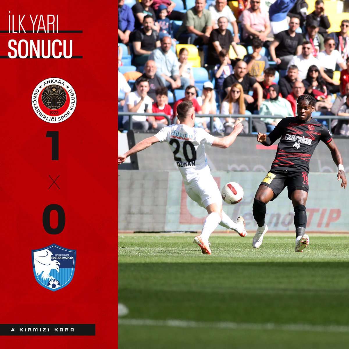 🔴⚫ İlk yarı sona erdi. #HaydiGençler | #GBvERZ