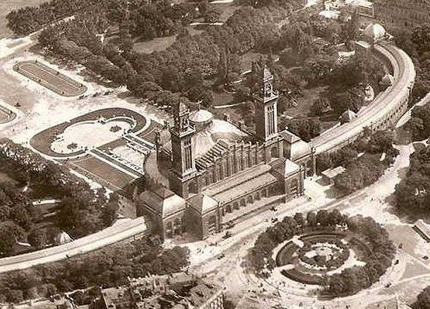 Showing the back of the Byzantine Paris Trocadero from an aerial view.