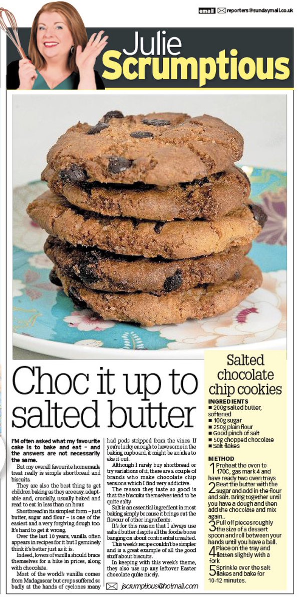 This week's @Sunday_Mail baking column - take advice from the food police with a pinch of salt which you can add to this recipe...