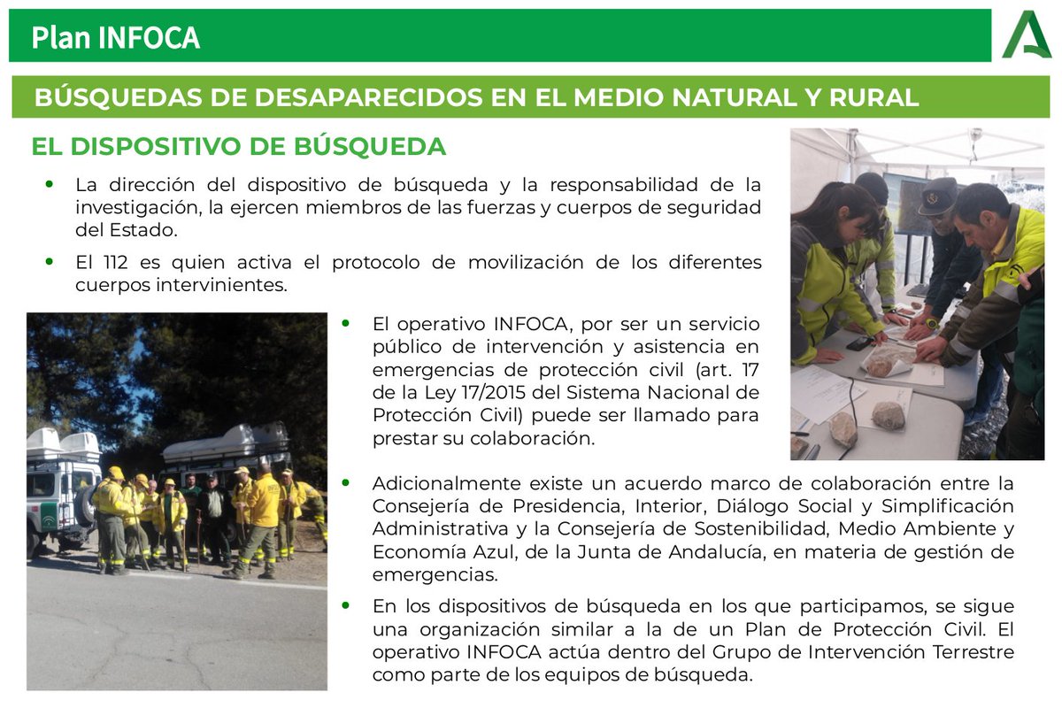 Plan_INFOCA's tweet photo. OTRAS EMERGENCIAS | Desde el jueves participamos en la búsqueda de un anciano desaparecido en #HuercalOvera, #Almería. #Plan_INFOCA como #ServicioPúblico de intervención y asistencia en #Emergencias participa en búsquedas en el medio natural y rural. Te contamos más sobre esto... https://t.co/454N9jVy8T