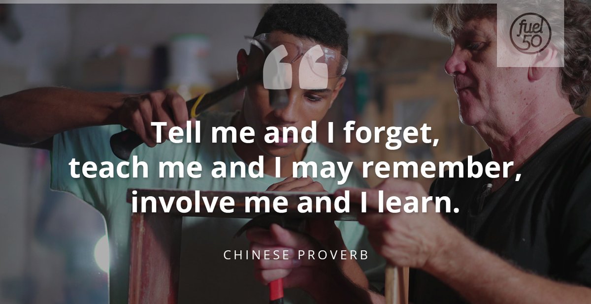 'Tell me and I forget, teach me and I may remember, involve me and I learn.' - Chinese Proverb

#Motivation #HR #LearningandDevelopment #TalentDevelopment